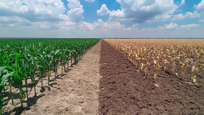 Campo en regadío vs. campo en secano