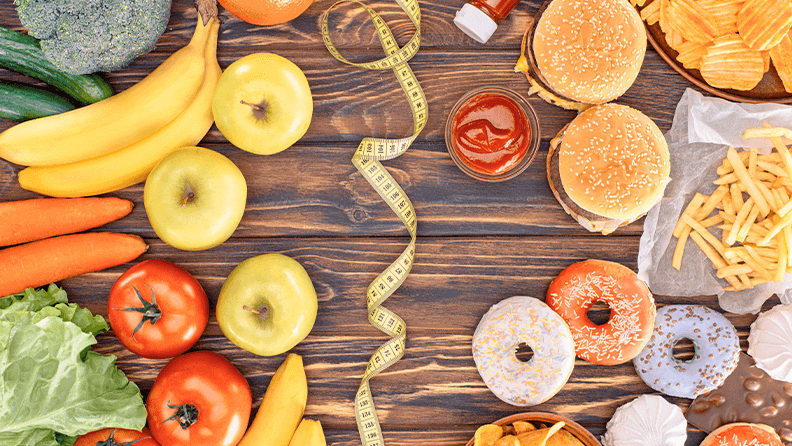 Alimentos frescos y saludables frente a ultraprocesados