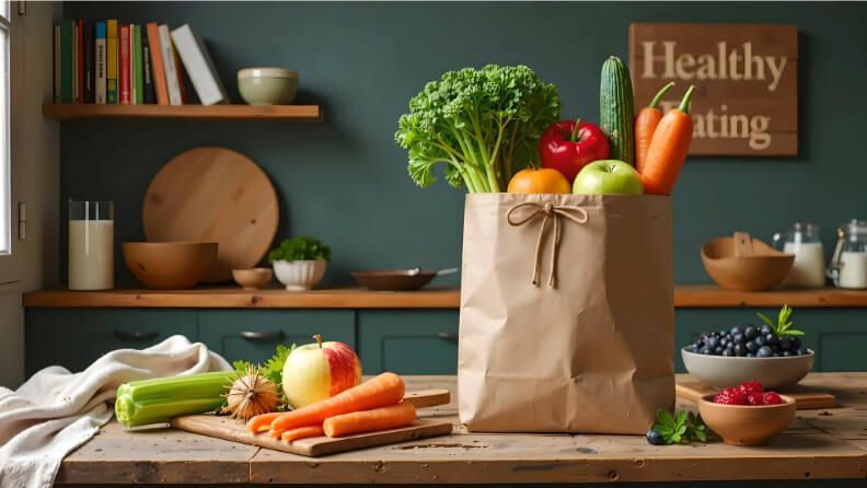 Bolsa de productos ecológicos.