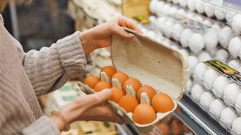 Huevos en supermercado