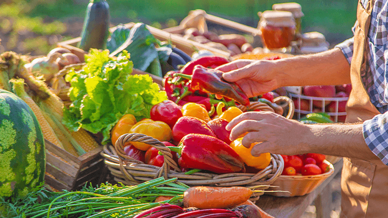 Cesta de productos ecológicos