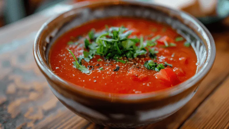 Plato de gazpacho.