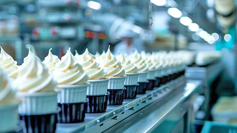 Fabricación de helados.