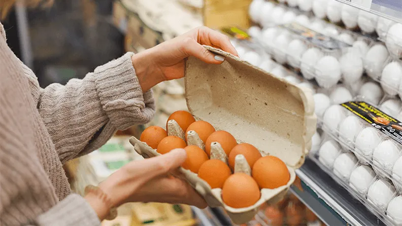 Huevos en supermercado